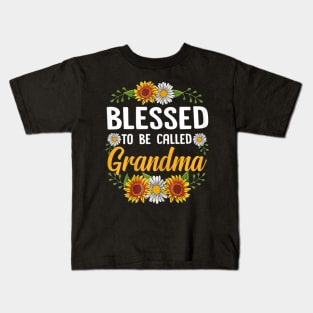 Womens Blessed To Be Called Grandma Sunflower Mothers Day 2021 Kids T-Shirt